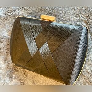 New clutch bag, without tags, black withgold hardware